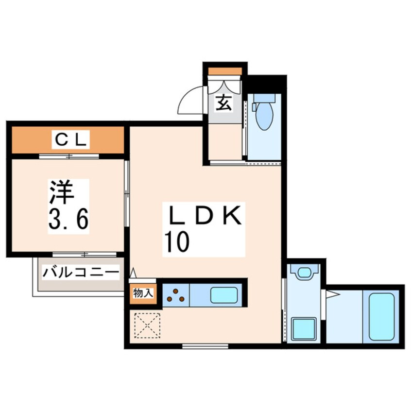 間取図 産交バス（熊本市）/東水前寺 徒歩1分 2階 築4年