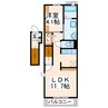 ヴィオラⅡ 1LDKの間取り