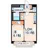 シャルマンパレス 1LDKの間取り