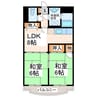 ラ・ファミール 2DKの間取り