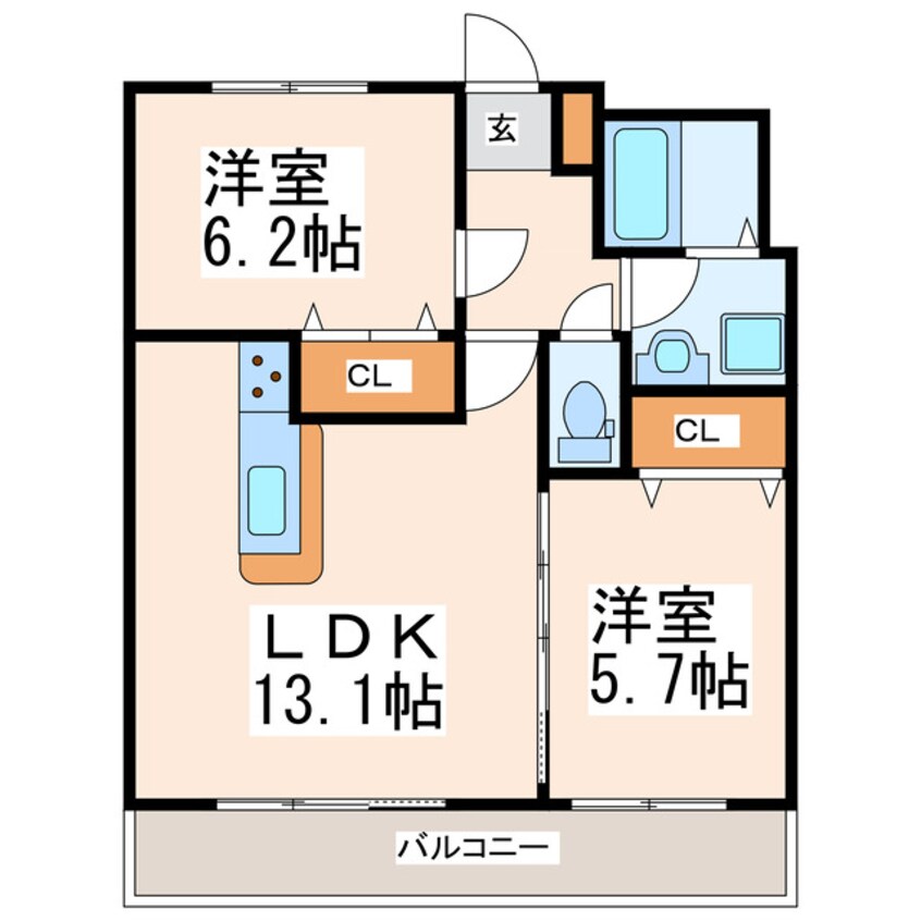 間取図 クロノス30新町Ⅱ
