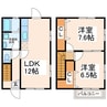 ラ・ルミエルＢ 2LDKの間取り