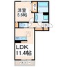 アルバ日吉 1LDKの間取り