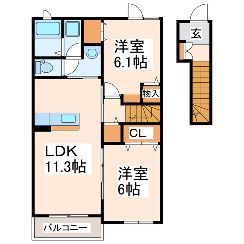 間取図 カーサ センキンコウ トゥア