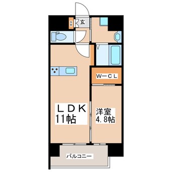 間取図 熊本市電Ｂ系統<熊本市交通局>/県立体育館前駅 徒歩11分 5階 築6年