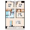 LIBTH平成駅前 3LDKの間取り
