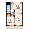 新町ヴィラージュ 2LDKの間取り
