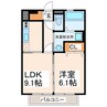 オーピュール城西 1LDKの間取り