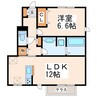 D-room中原町 1LDKの間取り