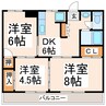 上熊本清香ビル 3DKの間取り