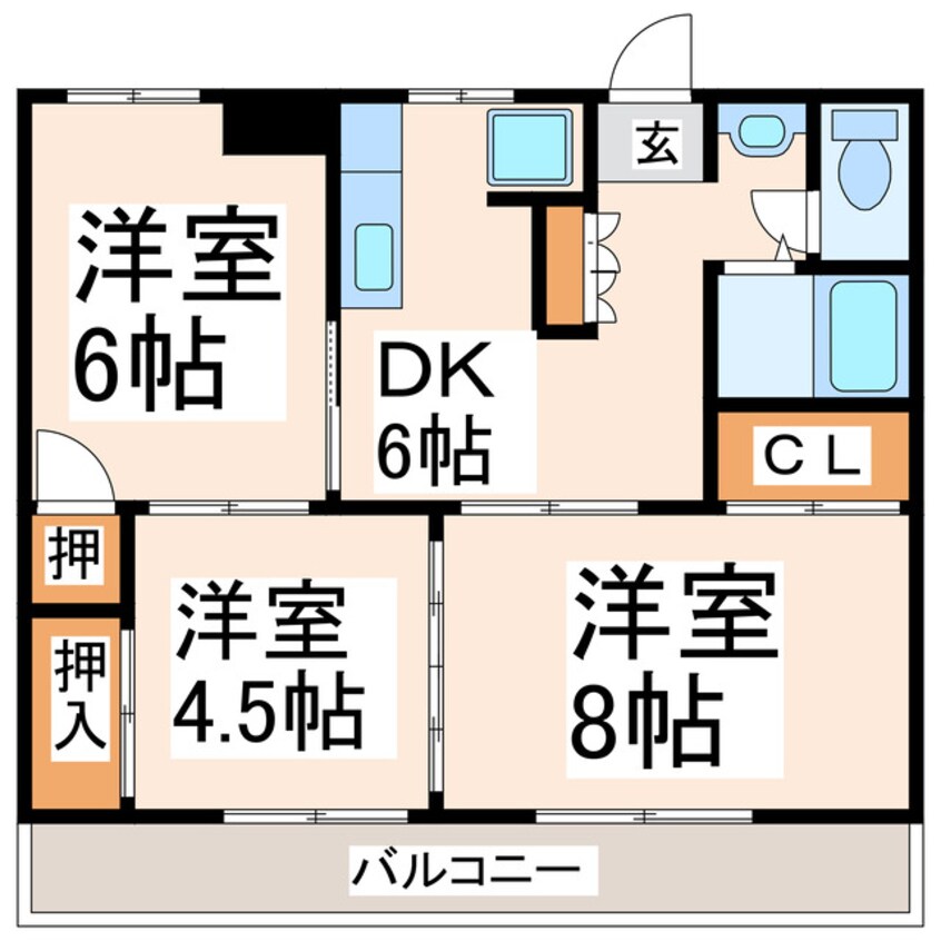 間取図 上熊本清香ビル