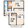 ルピナセゾン 2LDKの間取り