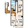 D-room花園 2LDKの間取り