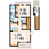 ガーデニア 1LDKの間取り