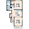 シーサイドヴィラⅠ・Ⅱ 2DKの間取り