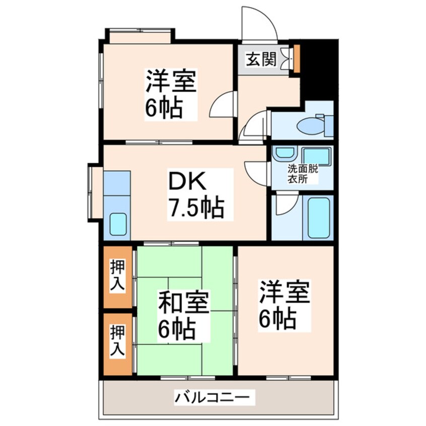 間取図 グランピアマンション建山