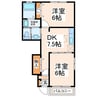 フォルシュⅠ・Ⅱ 2DKの間取り
