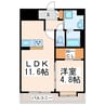 LIBTH熊本駅南 1LDKの間取り