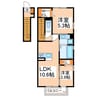 サンモール 2LDKの間取り