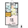 レスパス横手 1Kの間取り