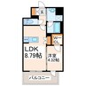 vache rouge新町Ⅱ 1LDKの間取り