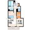 グランフォレMI 1LDKの間取り