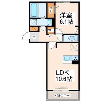 間取図 アンジューノ上代　A