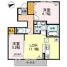 カルム・パーシモン 2LDKの間取り
