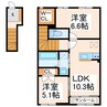 アメニティM-3 2LDKの間取り