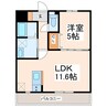 UNITED八島 1LDKの間取り