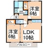 ウィルモア池田Ⅱ 2LDKの間取り