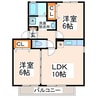 ウィルモア池田Ⅱ 2LDKの間取り