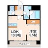 ドゥ・アンディオール近見 1LDKの間取り