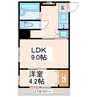 熊本市電Ａ系統<熊本市交通局>/辛島町駅 徒歩6分 3階 築38年 1LDKの間取り