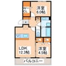 鹿児島本線/上熊本駅 徒歩5分 3階 1年未満 2LDKの間取り