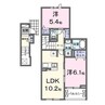 鹿児島本線/西熊本駅 徒歩27分 2階 1年未満 2LDKの間取り