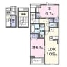 鹿児島本線/西熊本駅 徒歩27分 3階 1年未満 2LDKの間取り