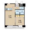 熊本市電Ａ系統<熊本市交通局>/辛島町駅 徒歩7分 2階 築11年 1LDKの間取り