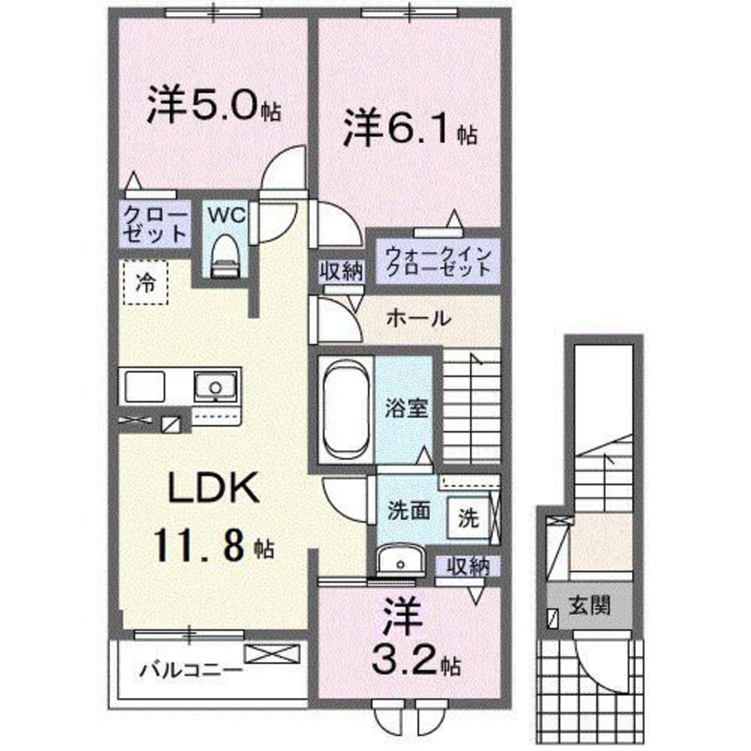 間取図 鹿児島本線/西熊本駅 徒歩30分 2階 建築中