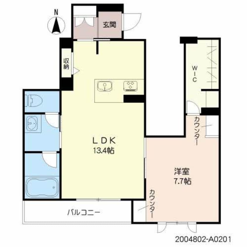 間取図 熊本電気鉄道藤崎線/藤崎宮前駅 徒歩11分 2階 築1年