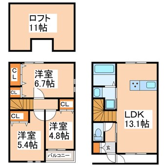 間取図 島崎３丁目貸家