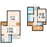 ADC新水前寺イリス 1LDKの間取り