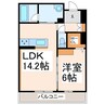 シャーメゾン九品寺プレミアム 1LDKの間取り