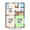サンシティポニー 2DKの間取り