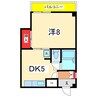 メゾン・ド・コリン 1DKの間取り