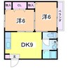 椎谷マンション 2DKの間取り