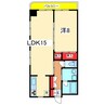 アーバンハウス西堀 1LDKの間取り