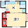 べるべーる 1Kの間取り