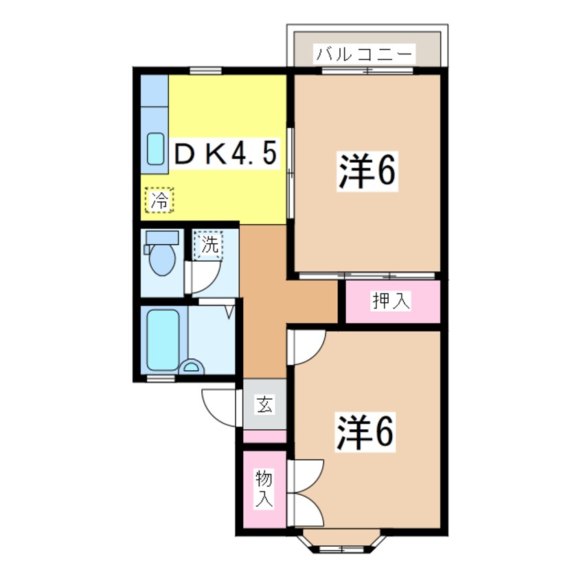 間取図 メンバーズタウン関屋Ｂ棟