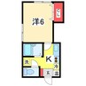 越後線/青山駅 徒歩12分 2階 築25年 1Kの間取り